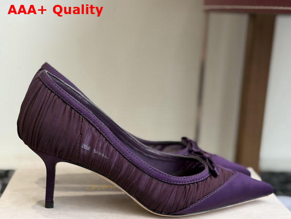 Jimmy Choo Love Mesh 85 Winter Bloom Satin with Ruched Tulle Pumps Replica