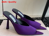 Jimmy Choo Maryanne Mule 100 Purple Satin Pointed Toe Mules Replica