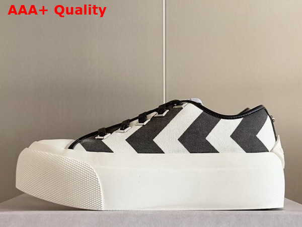 Jimmy Choo Palma Maxi F White and Black Avenue Patchwork Canvas Platfrom Trainers Replica