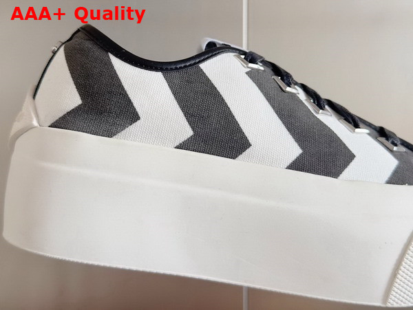 Jimmy Choo Palma Maxi F White and Black Avenue Patchwork Canvas Platfrom Trainers Replica