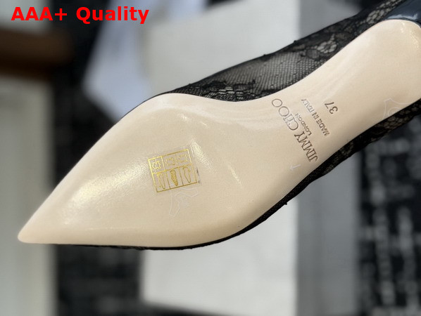 Jimmy Choo Romy 65 Black Jimmy Choo Lace Pumps Replica