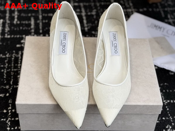 Jimmy Choo Romy 65 Ivory Jimmy Choo Lace Pumps Replica