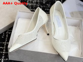 Jimmy Choo Romy 65 Ivory Jimmy Choo Lace Pumps Replica