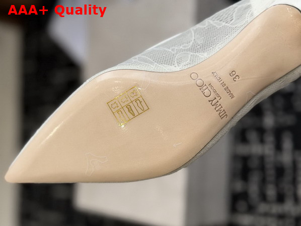 Jimmy Choo Romy 65 Ivory Jimmy Choo Lace Pumps Replica
