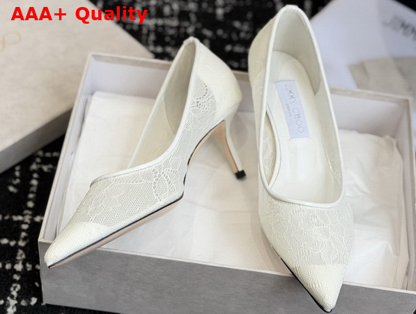 Jimmy Choo Romy 65 Ivory Jimmy Choo Lace Pumps Replica