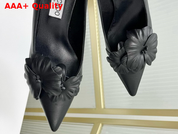 Jimmy Choo Rosalia Flowers 65 Black Nappa Leather Pumps with Flowers Replica