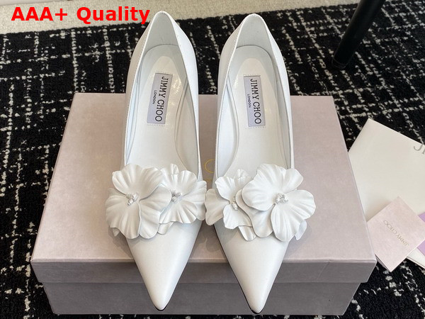 Jimmy Choo Rosalia Flowers 65 Latte Nappa Leather Pumps with Flowers Replica
