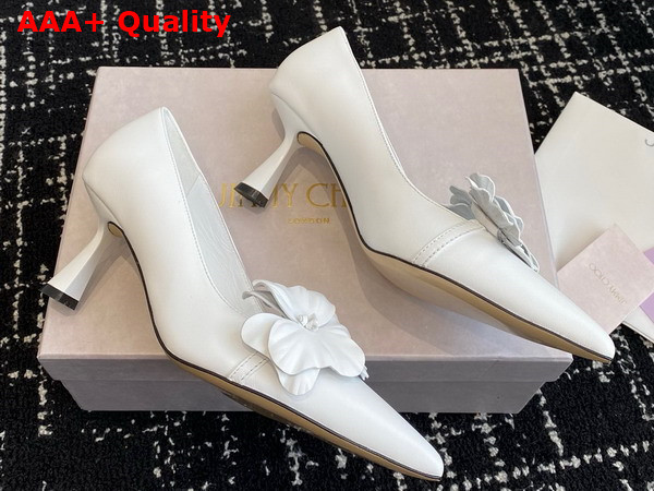 Jimmy Choo Rosalia Flowers 65 Latte Nappa Leather Pumps with Flowers Replica