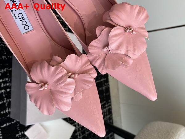 Jimmy Choo Rosalia Flowers 65 Rose Nappa Leather Pumps with Flowers Replica