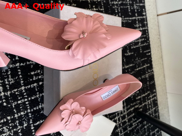 Jimmy Choo Rosalia Flowers 65 Rose Nappa Leather Pumps with Flowers Replica