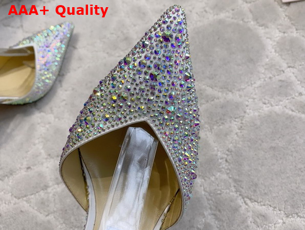 Jimmy Choo Saeda 100 Satin Pumps with Crystal Embellishment Multicolor Replica
