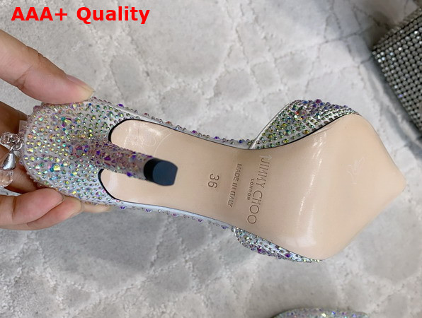 Jimmy Choo Saeda 100 Satin Pumps with Crystal Embellishment Multicolor Replica