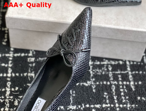 Jimmy Choo Scarlett 50 Black Elaphe Printed Leather Pumps Replica