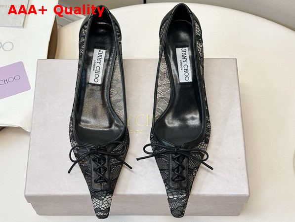 Jimmy Choo Scarlett 50 Black Jimmy Choo Lace Pumps Replica