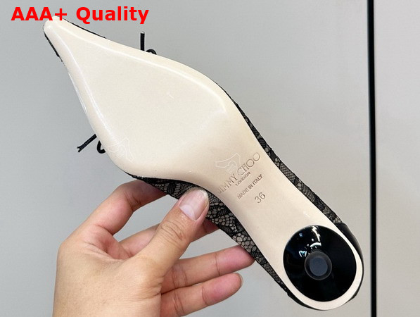 Jimmy Choo Scarlett 50 Black Jimmy Choo Lace Pumps Replica