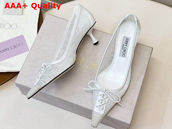 Jimmy Choo Scarlett 50 Ivory Jimmy Choo Lace Pumps Replica