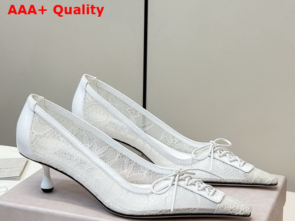 Jimmy Choo Scarlett 50 Ivory Jimmy Choo Lace Pumps Replica
