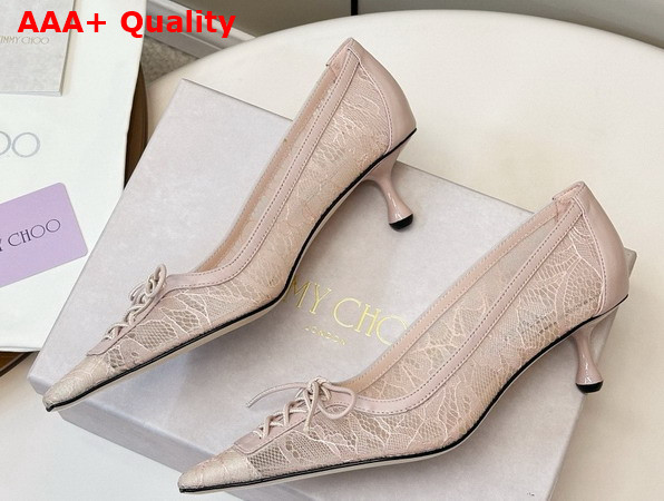 Jimmy Choo Scarlett 50 Pumps in Nude Lace Replica