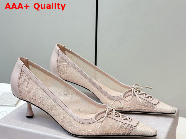 Jimmy Choo Scarlett 50 Pumps in Nude Lace Replica