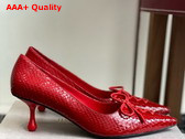 Jimmy Choo Scarlett 50 Red Elaphe Printed Leather Pumps Replica
