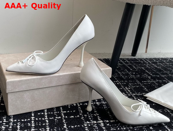 Jimmy Choo Scarlett 95 White Nappa Leather Pumps Replica