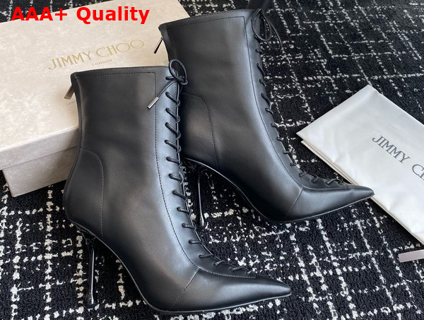 Jimmy Choo Scarlett Ankle Boot 95 Black Nappa Leather Boots Replica