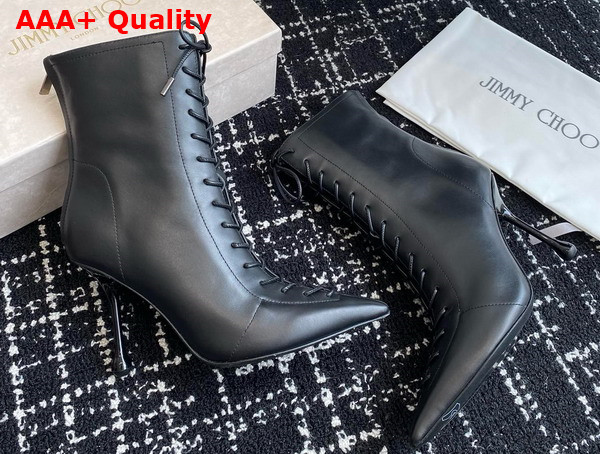 Jimmy Choo Scarlett Ankle Boot 95 Black Nappa Leather Boots Replica