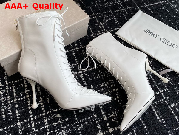 Jimmy Choo Scarlett Ankle Boot 95 White Nappa Leather Boots Replica