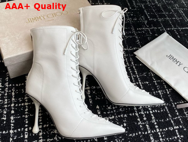 Jimmy Choo Scarlett Ankle Boot 95 White Nappa Leather Boots Replica