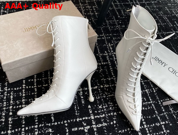 Jimmy Choo Scarlett Ankle Boot 95 White Nappa Leather Boots Replica