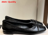 Jimmy Choo Scarlett Ballerina Black Croc Embossed Leather Ballerina Flats Replica