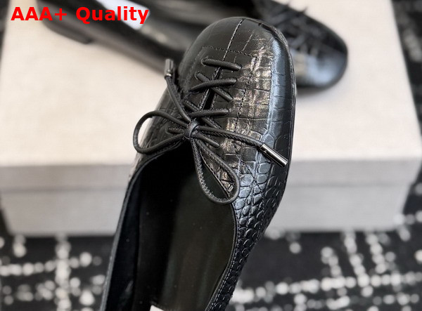 Jimmy Choo Scarlett Ballerina Black Croc Embossed Leather Ballerina Flats Replica