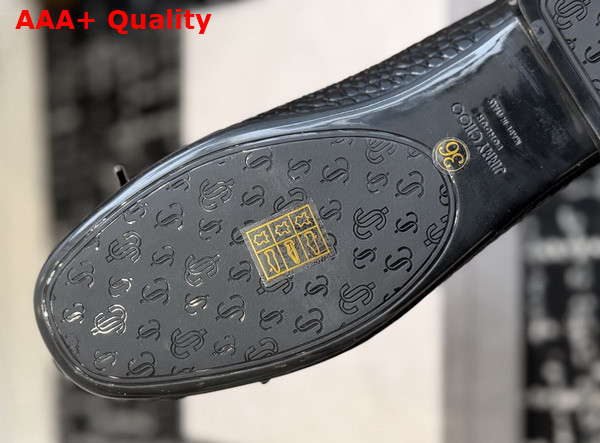 Jimmy Choo Scarlett Ballerina Black Croc Embossed Leather Ballerina Flats Replica