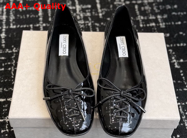 Jimmy Choo Scarlett Ballerina Black Soft Spazzolato Ballerina Flats Replica