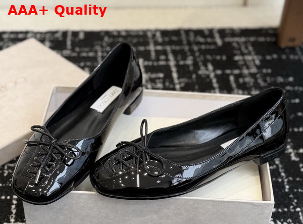 Jimmy Choo Scarlett Ballerina Black Soft Spazzolato Ballerina Flats Replica