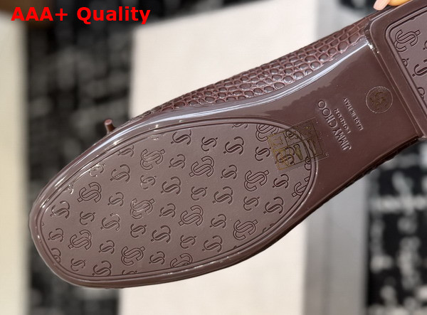 Jimmy Choo Scarlett Ballerina Chocolate Croc Embossed Leather Ballerina Flats Replica