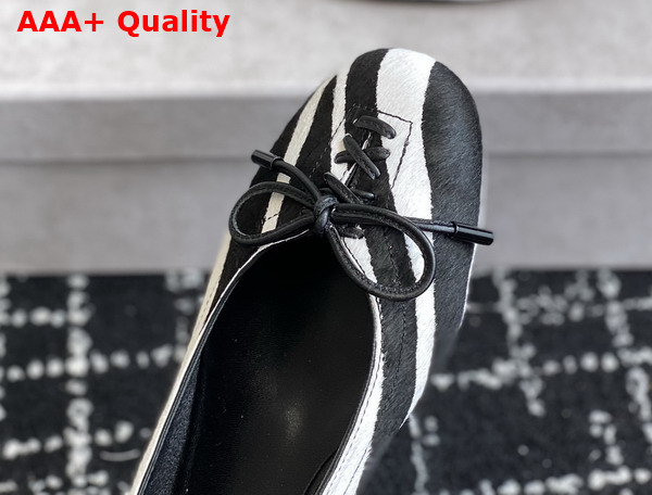 Jimmy Choo Scarlett Ballerina Zebra Print Pony Black and White Replica