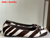 Jimmy Choo Scarlett Ballerina Zebra Print Pony Chocolate and White Replica