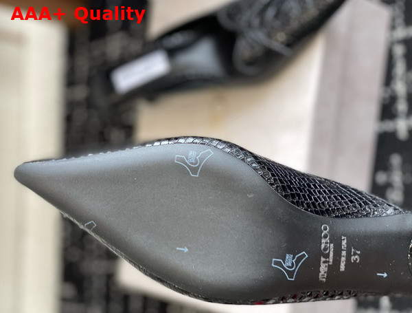 Jimmy Choo Scarlett Mule 50 Black Elaphe Pprinted Leather Mule Replica