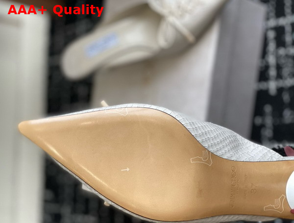 Jimmy Choo Scarlett Mule 50 Latte Elaphe Pprinted Leather Mule Replica