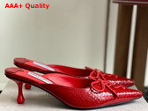 Jimmy Choo Scarlett Mule 50 Red Elaphe Pprinted Leather Mule Replica