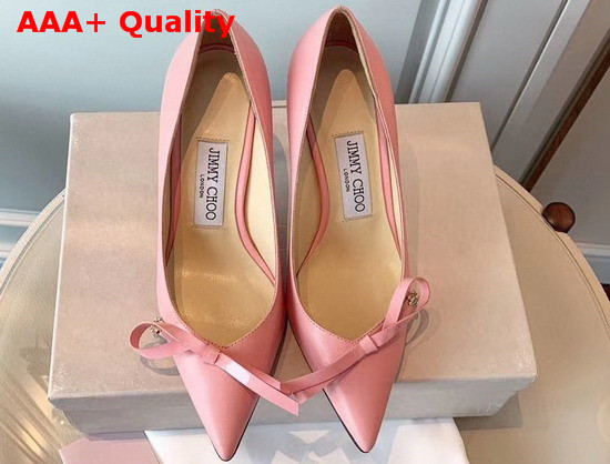 Jimmy Choo Scarlette 85 Pink Leather Pumps with Bow Detail Replica