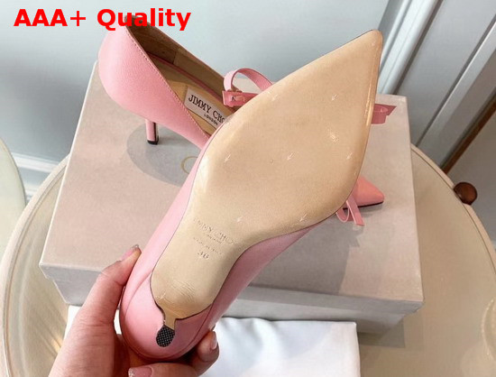 Jimmy Choo Scarlette 85 Pink Leather Pumps with Bow Detail Replica
