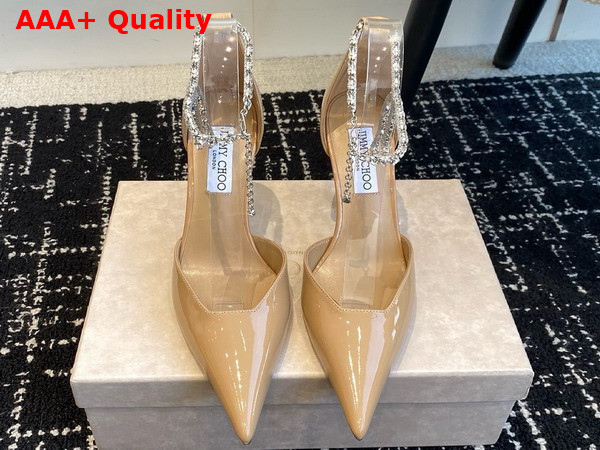 Jimmy Choo Stevie 50 Biscuit Patent Leather Pumps Replica