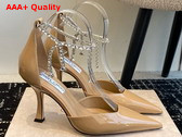 Jimmy Choo Stevie 50 Biscuit Patent Leather Pumps Replica