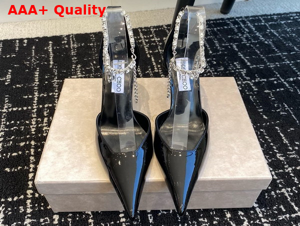 Jimmy Choo Stevie 50 Black Patent Leather Pumps Replica
