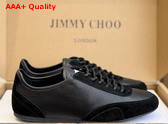 Jimmy Choo Sunny F Black Leather and Suede Low Top Trainers Replica