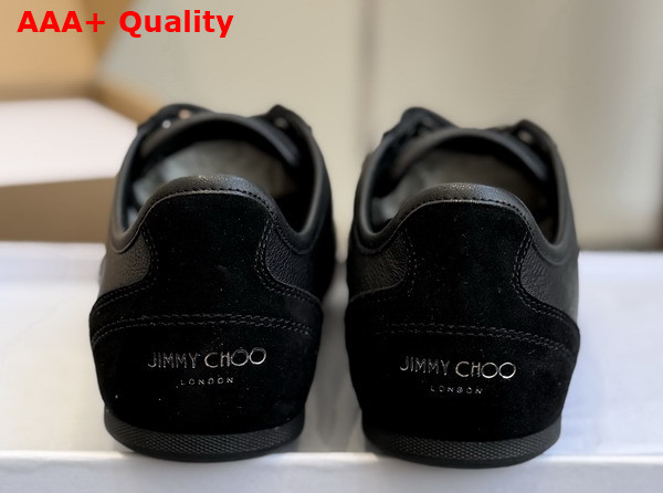 Jimmy Choo Sunny F Black Leather and Suede Low Top Trainers Replica
