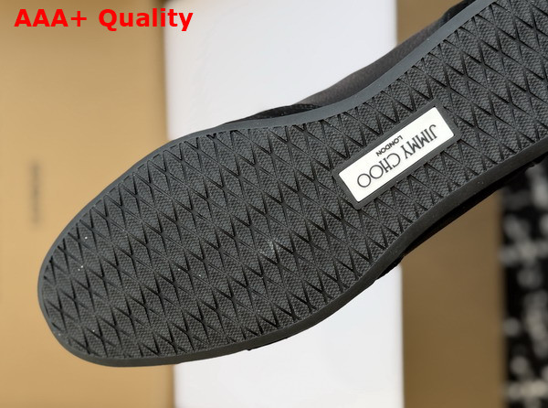 Jimmy Choo Sunny F Black Leather and Suede Low Top Trainers Replica