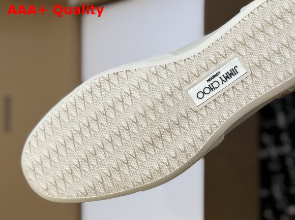 Jimmy Choo Sunny F Latte Leather and Suede Low Top Trainers Replica